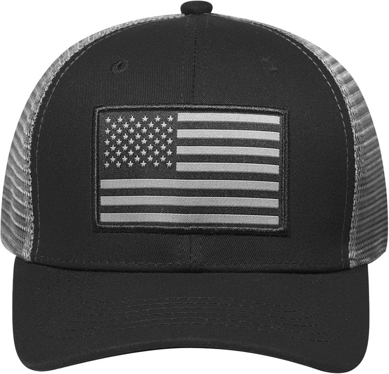AURR American Flag Trucker Hat, Patriotic Baseball Cap for Men & Women, Breathable Mesh Adjustable Snapback, USA Flag Patch - Image 2